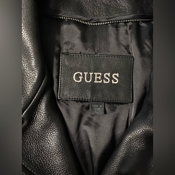 GUESS Mens Leather Jacket - Picture 4 of 4